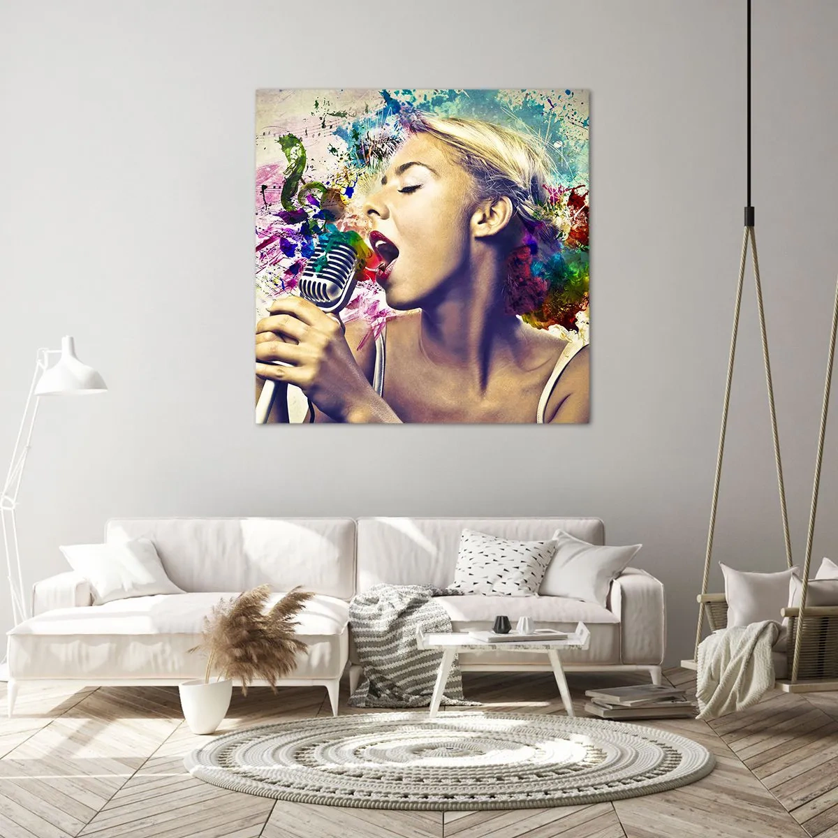 Lærredstryk - Billede på lærred - Mal verden med din stemme - 70x70 cm