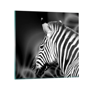 Billede på glas - Hvid er hvid og sort er sort - 70x70 cm