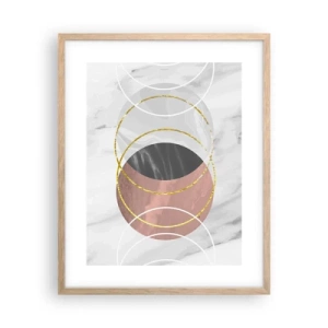 Plakat i ramme af lyst egetræ - Sfærernes musik - 40x50 cm