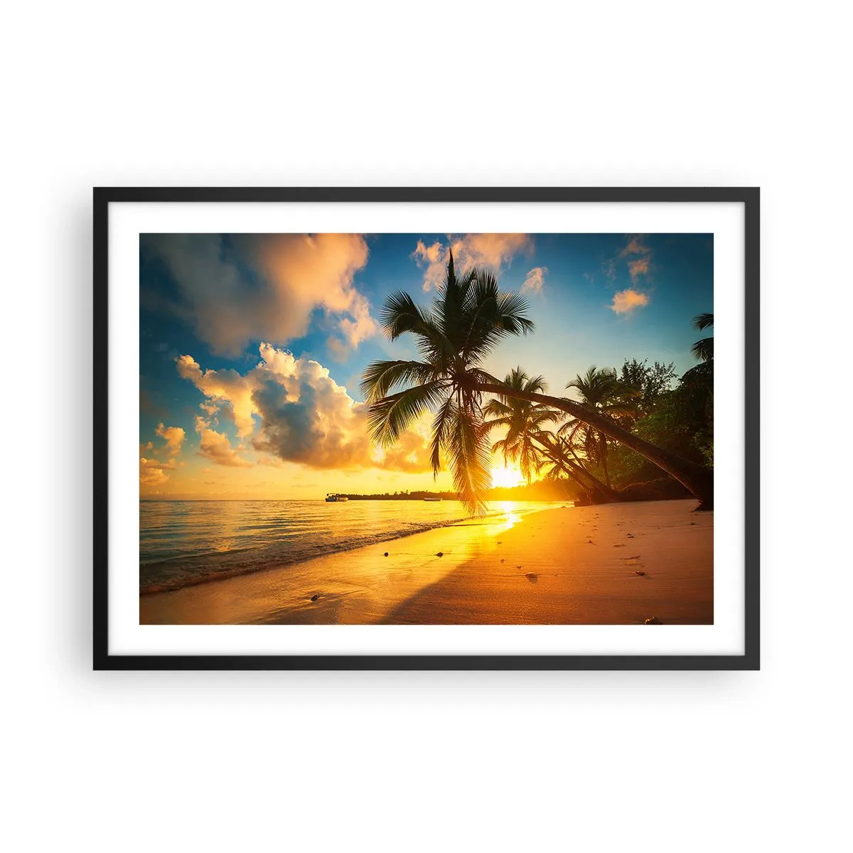 Plakat i sort ramme - Caribisk drøm - 70x50 cm