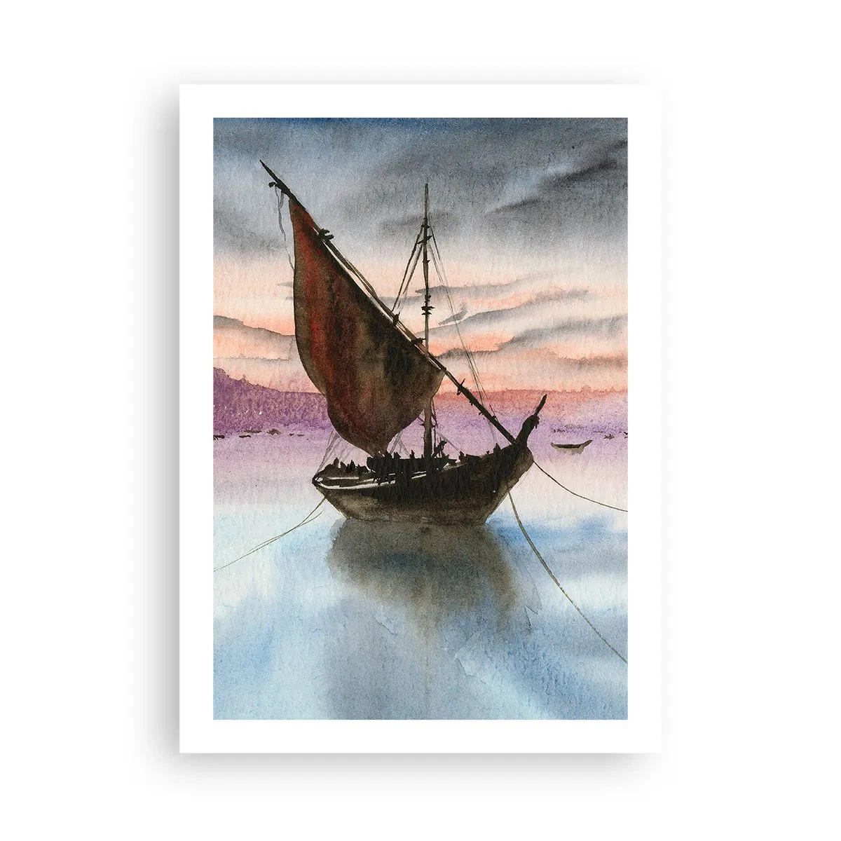Plakat - Aften i havnen - 50x70 cm