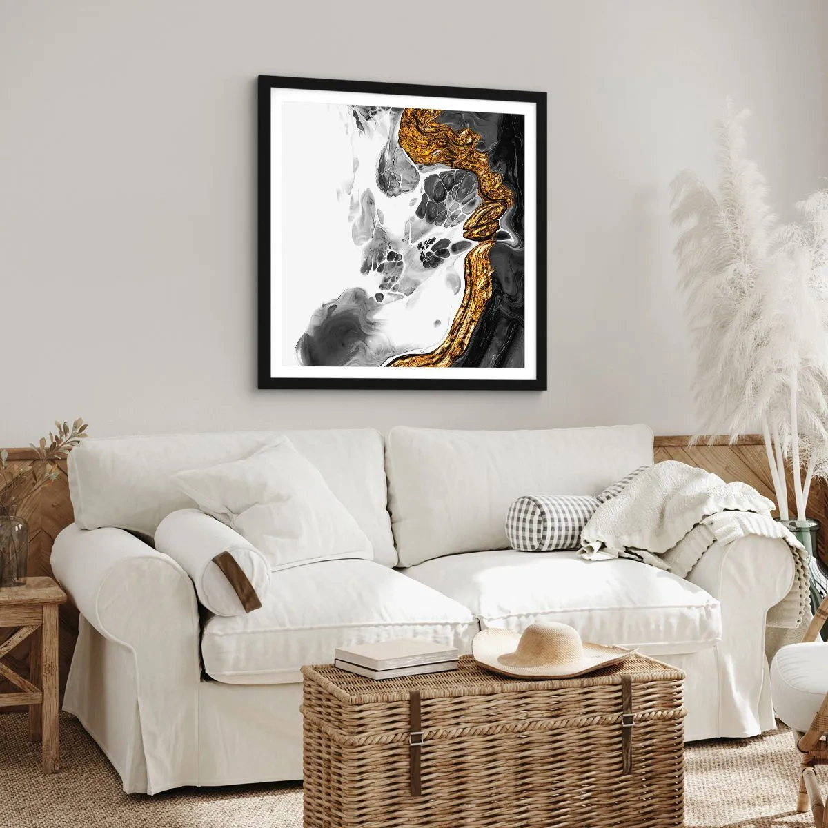 Plakat i sort ramme - Organisk sammensætning - 30x30 cm