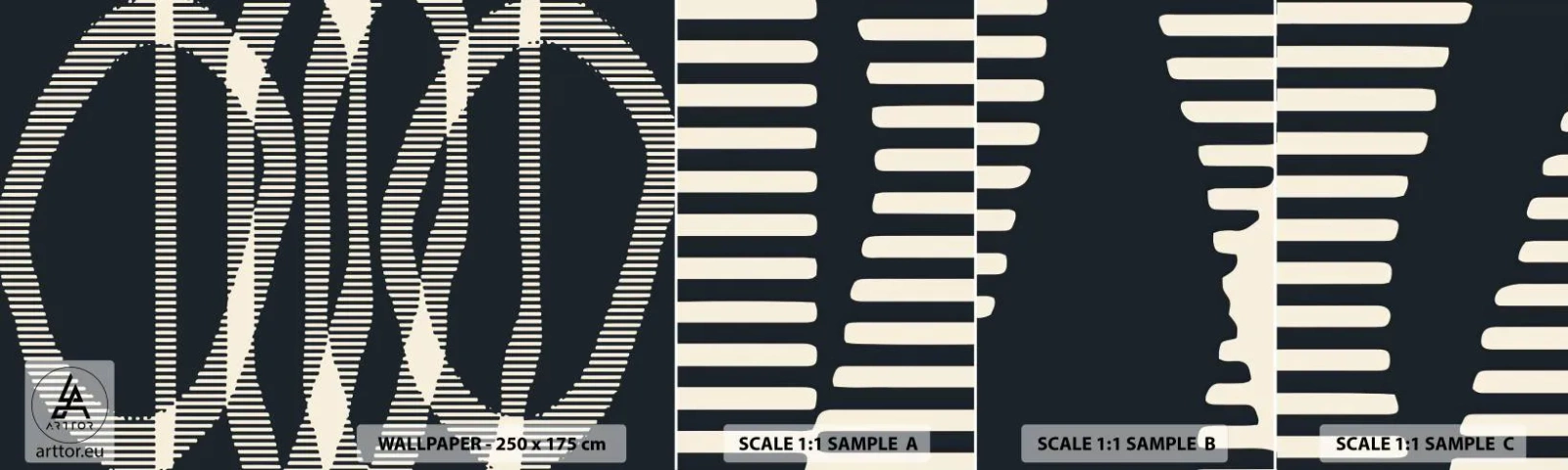 Fototapet Prøve Standard Eco - Forsøg på at bryde igennem mørket - Abstraktion, Stykke, Moderne mønster - 100x30 cm