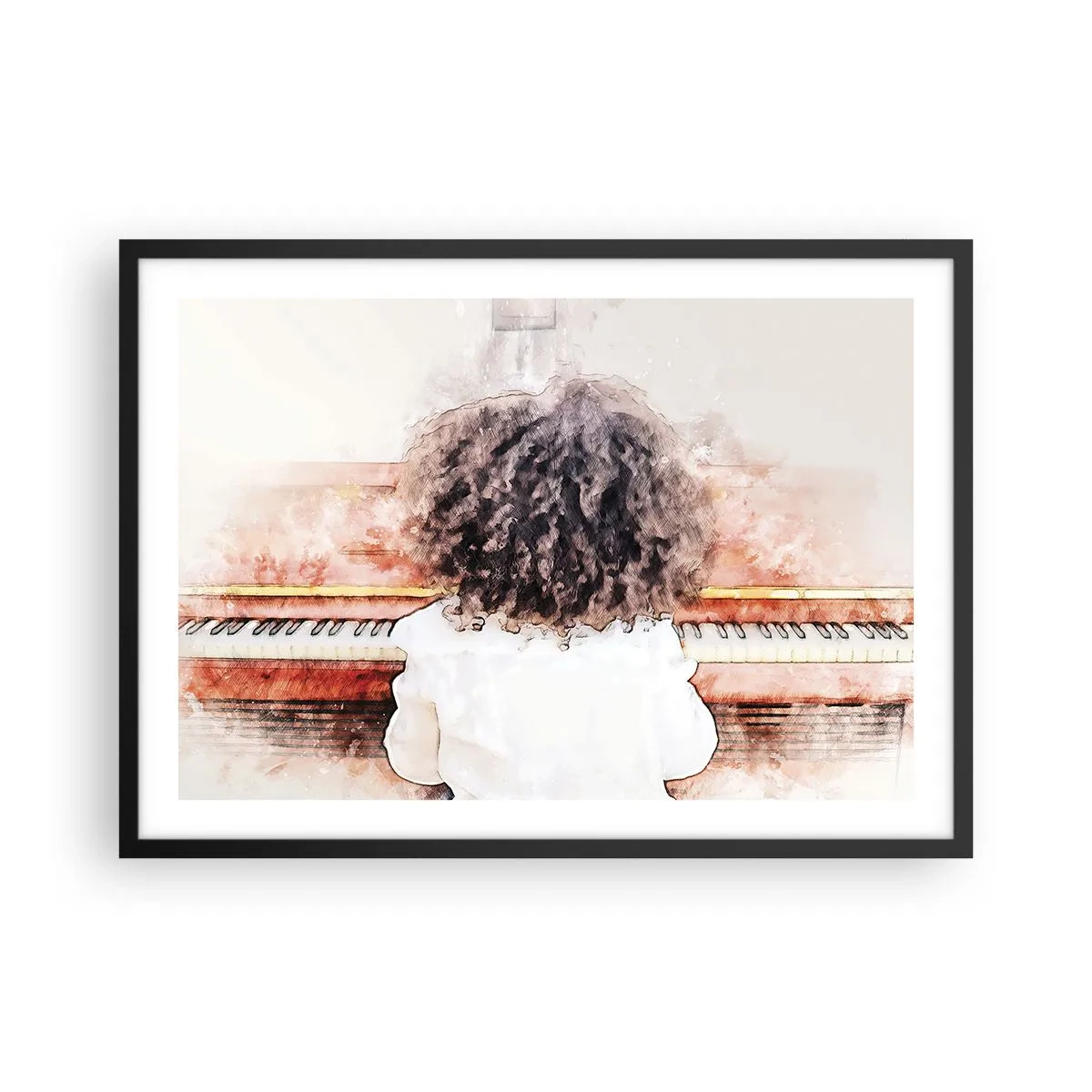 Plakat i sort ramme - i et ny verden - 70x50 cm