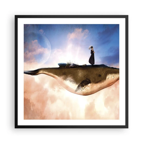 Plakat i sort ramme - En surrealistisk rejse - 60x60 cm