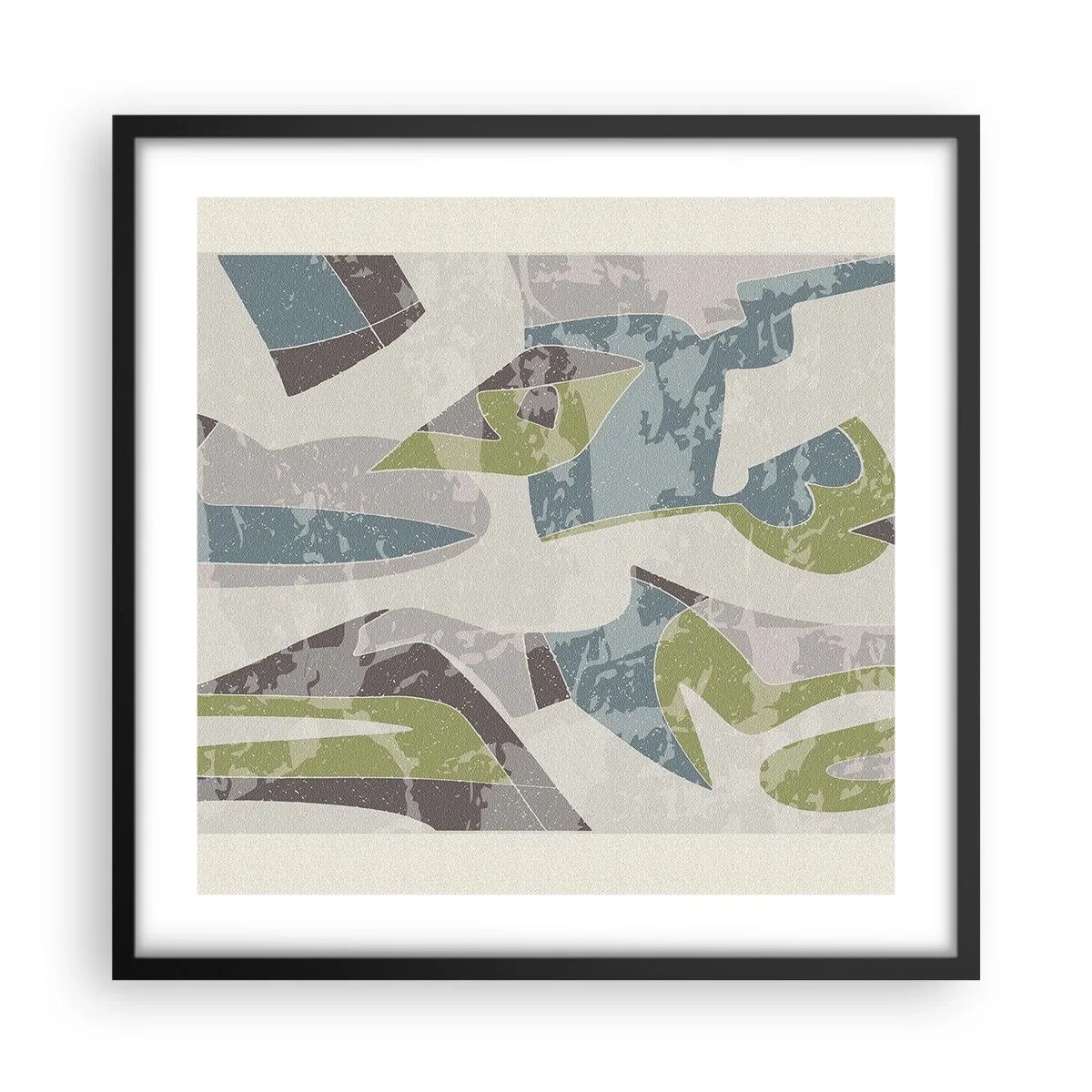 Plakat i sort ramme - Komposition bag glas - 50x50 cm