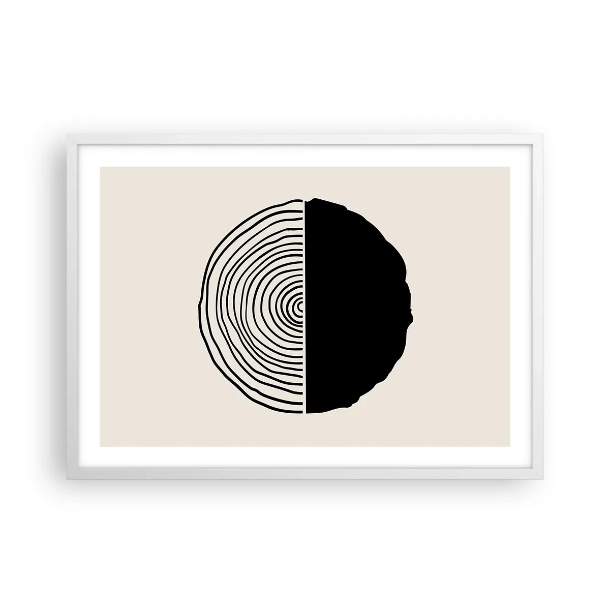 Plakat i hvid ramme - Halvt og halvt - 70x50 cm