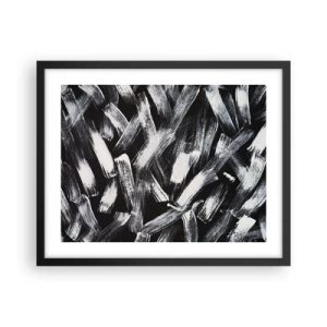 Plakat i sort ramme - Abstraktion i den industrielle ånd - 50x40 cm