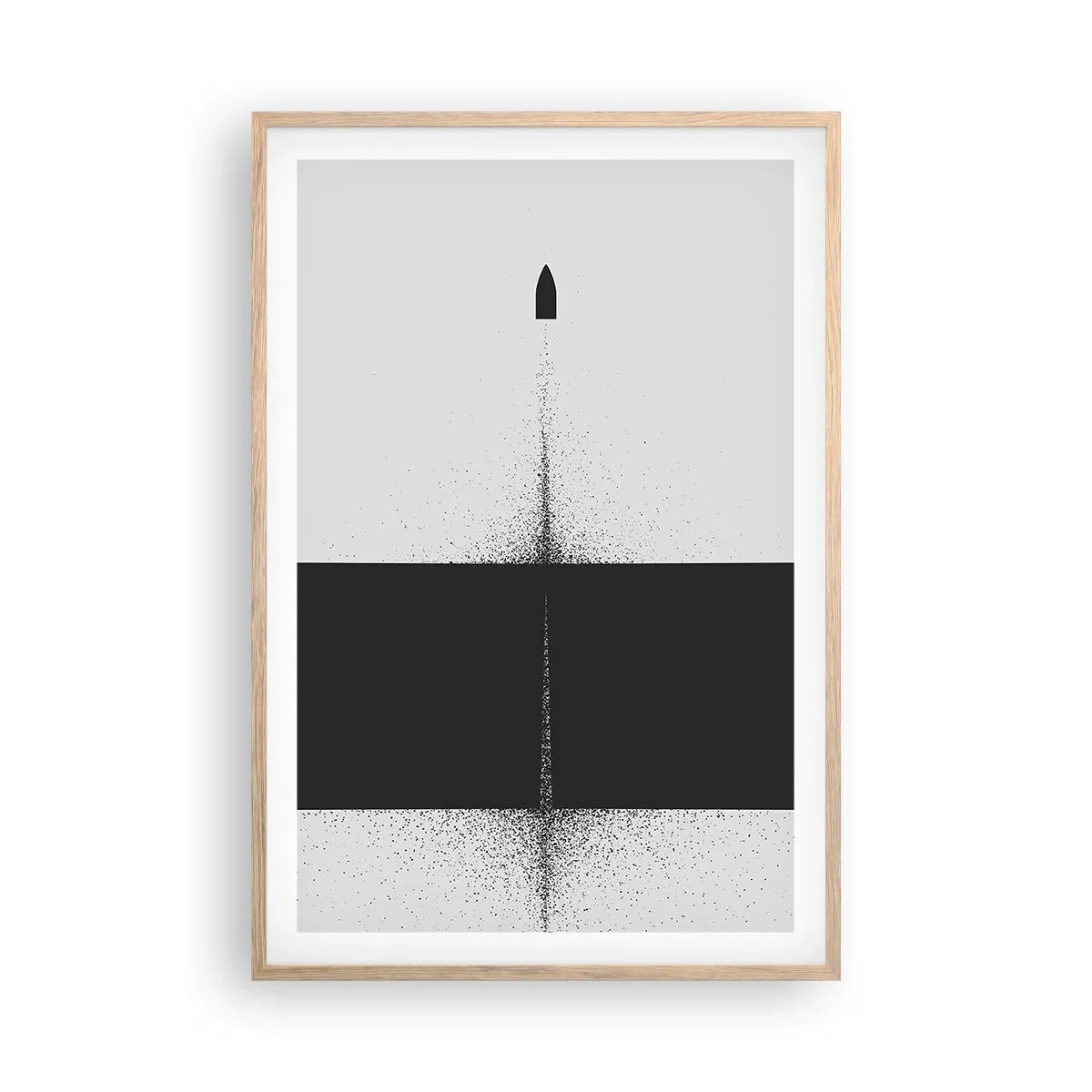 Plakat i ramme af lyst egetræ - Lige til sagen - 61x91 cm
