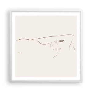 Plakat i hvid ramme - Begærets form - 60x60 cm