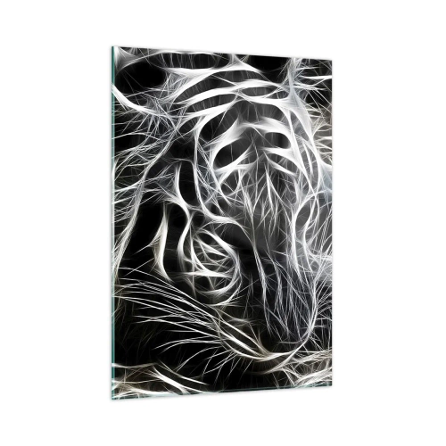 Billede på glas - En undersøgelse af kattens lethed - 50x70 cm