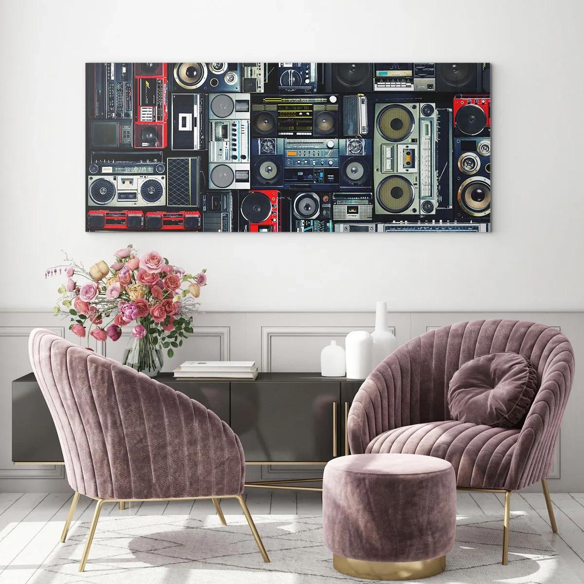 Billede på glas - Nostalgi for 1980'erne. - 120x50 cm