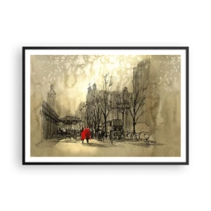 Plakat i sort ramme - En date i London-tågen  - 100x70 cm