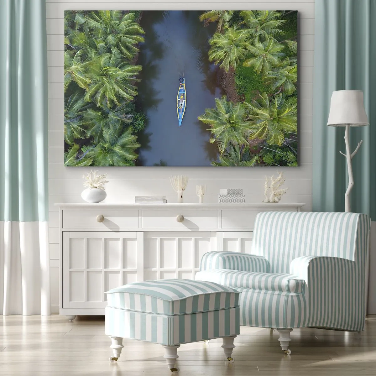 Lærredstryk - Billede på lærred - På en tropisk sti - 70x50 cm