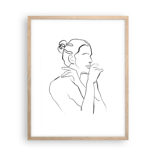 Plakat i ramme af lyst egetræ - Nøgen: et sensuelt mysterium - 40x50 cm