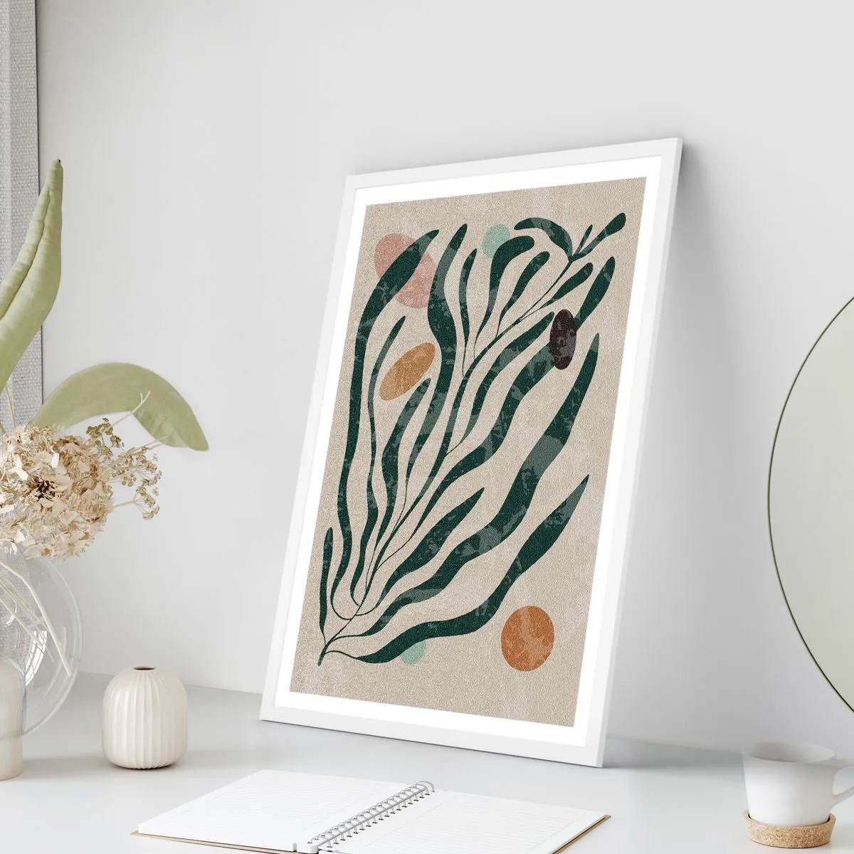 Plakat i hvid ramme - Blandt det grønne - 30x40 cm