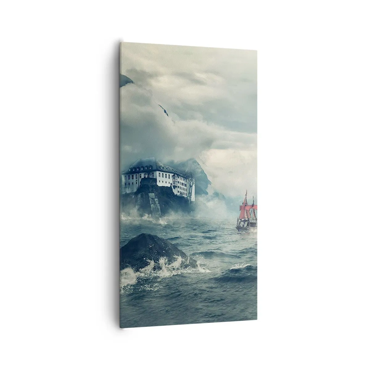 Lærredstryk - Billede på lærred - På magiske vande - 65x120 cm