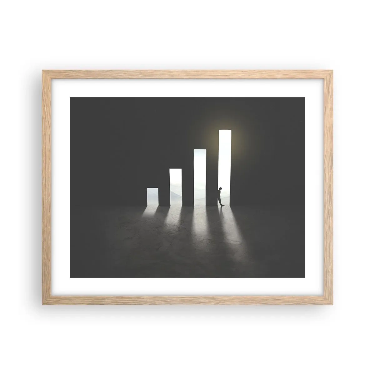 Plakat i ramme af lyst egetræ - Succes - et indtryk - 50x40 cm