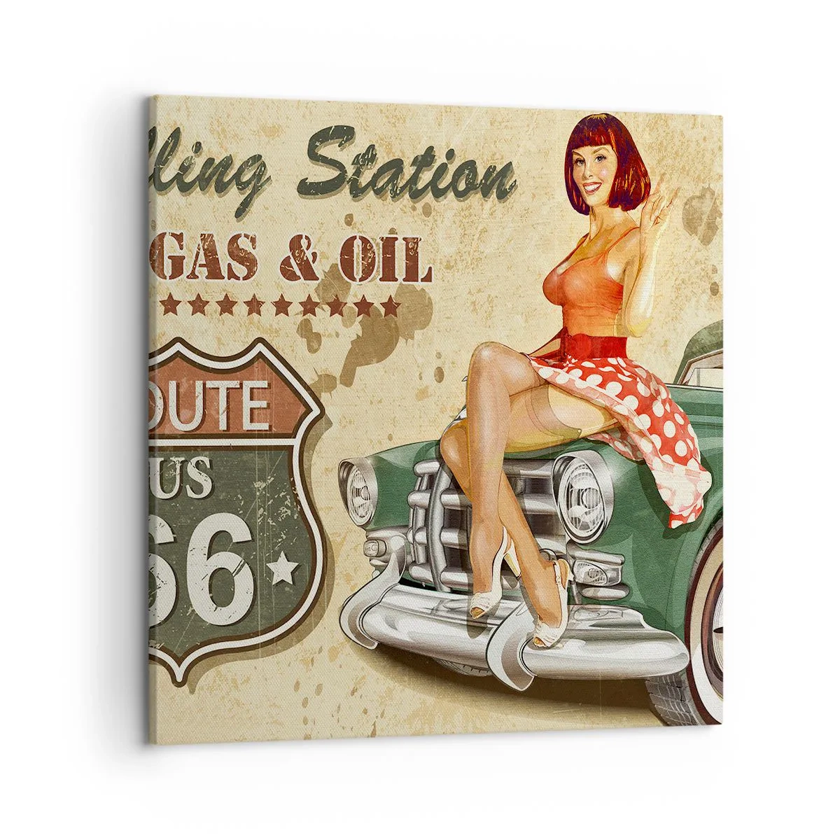 Lærredstryk - Billede på lærred - De glorværdige 1940'ere. - 50x50 cm