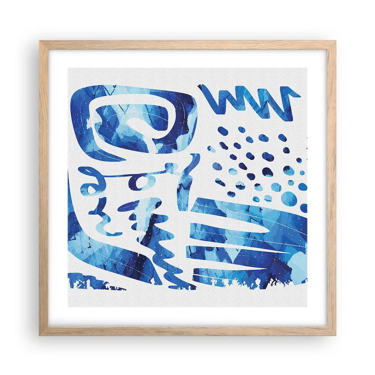 Plakat i ramme af lyst egetræ - Tilbage til rødderne - 50x50 cm