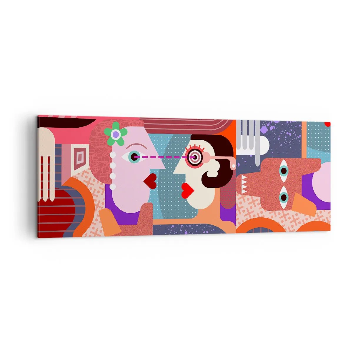 Lærredstryk - Billede på lærred - Øje mod øje - 140x50 cm