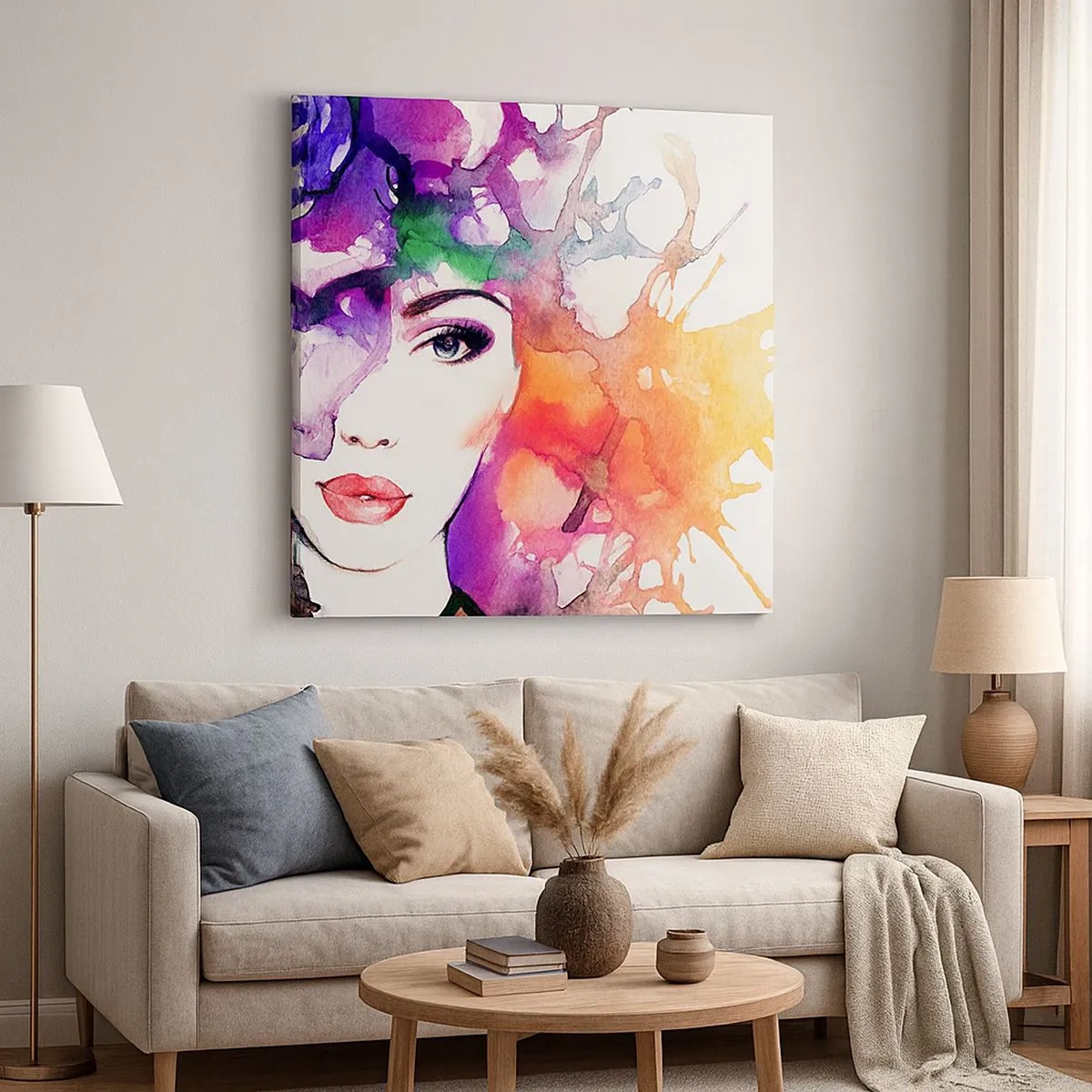 Lærredstryk - Billede på lærred - Med hovedet i skyerne - 30x30 cm