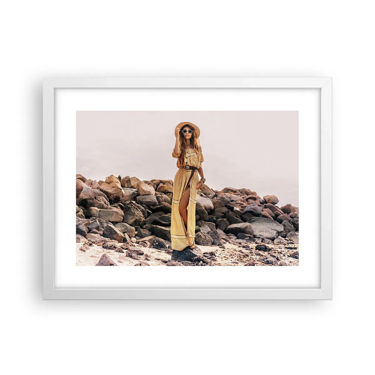 Plakat i hvid ramme - Magien ved sten - 40x30 cm