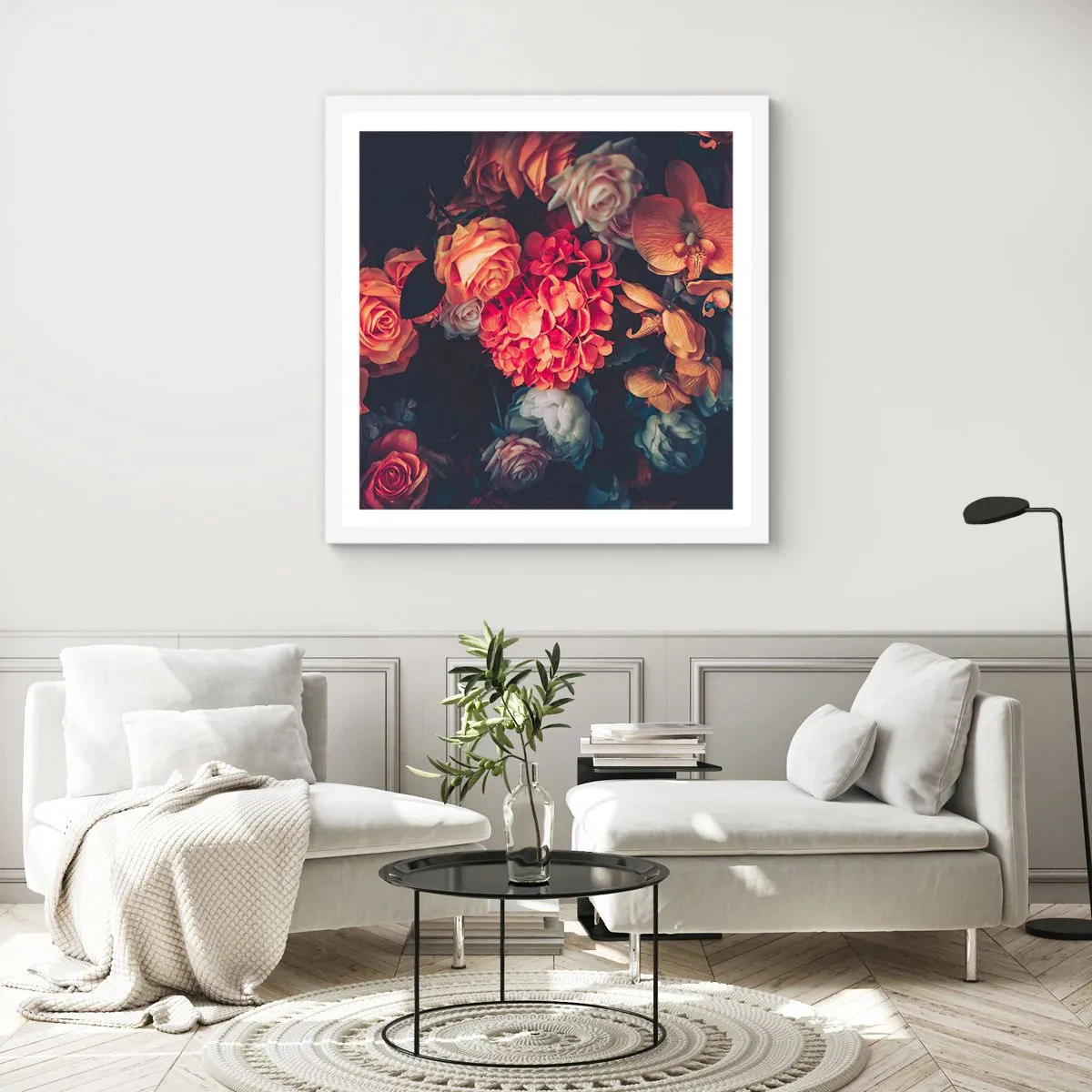 Plakat i hvid ramme - Ligesom de hollandske mestre - 50x50 cm