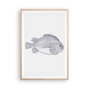 Plakat i ramme af lyst egetræ - Til naturforskerens album - 61x91 cm