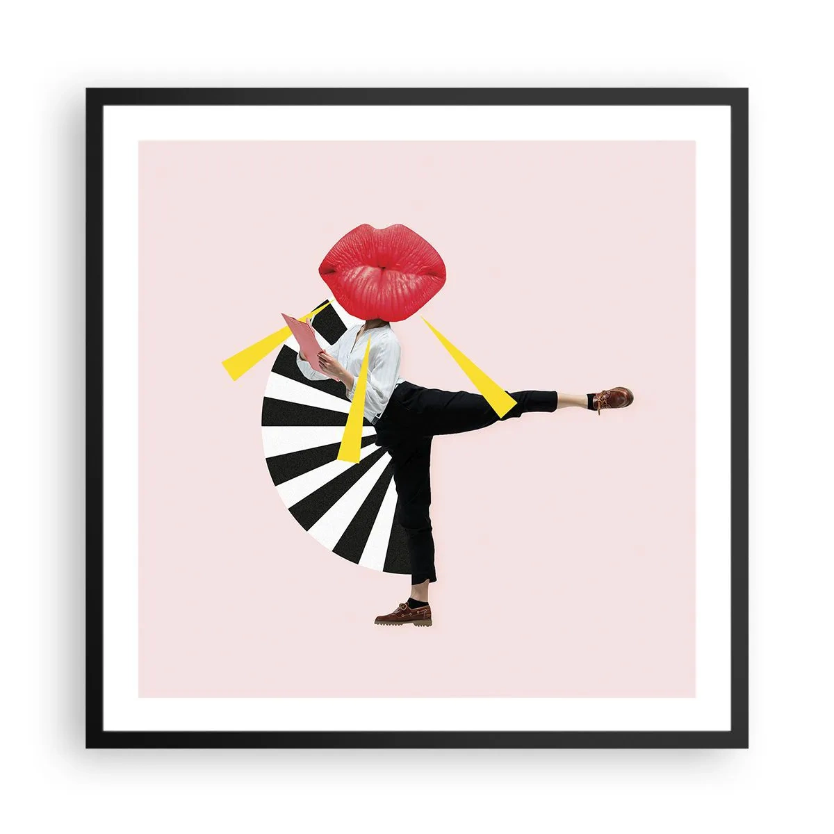 Plakat i sort ramme - Surrealistisk popkunst - 60x60 cm