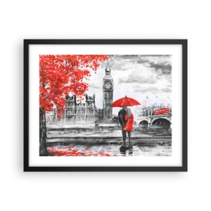 Plakat i sort ramme - Forelsket i London - 50x40 cm
