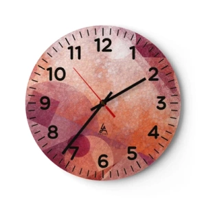 Vægur, Uret - Geometriske transformationer i pink - 30x30 cm