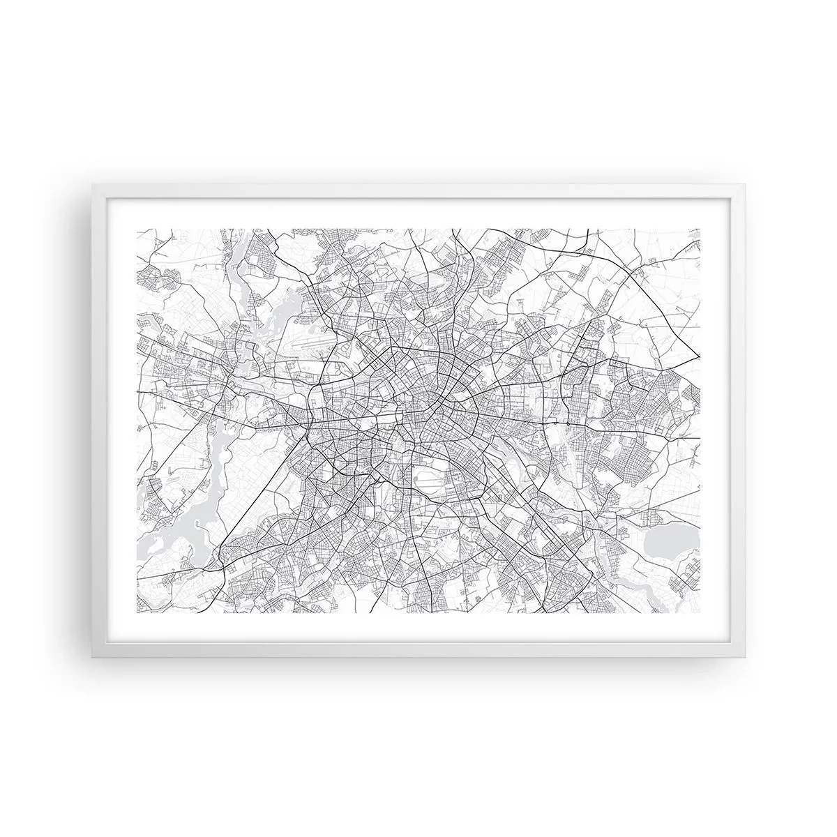 Plakat i hvid ramme - Berlins blomst - 70x50 cm