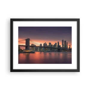 Plakat i sort ramme - Sænket i lilla stilhed - 40x30 cm