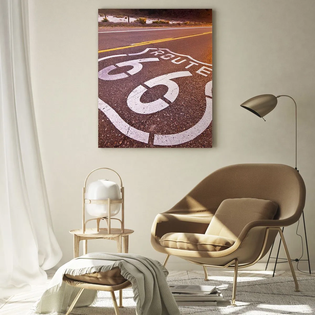 Billede på glas - Den berømte Route 66 - 50x70 cm