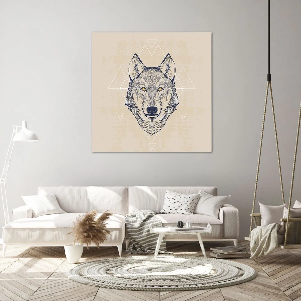 Lærredstryk - Billede på lærred - En alfa med et gennemtrængende blik - 70x70 cm