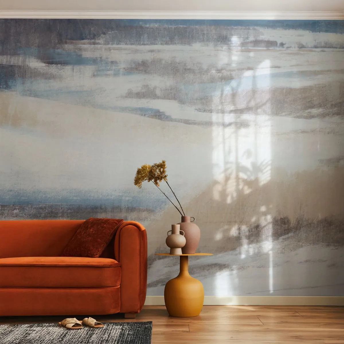 Fototapet Premium Sand - Vinterkomposition - Vinter, Stykke, Pastel - 150x105 cm