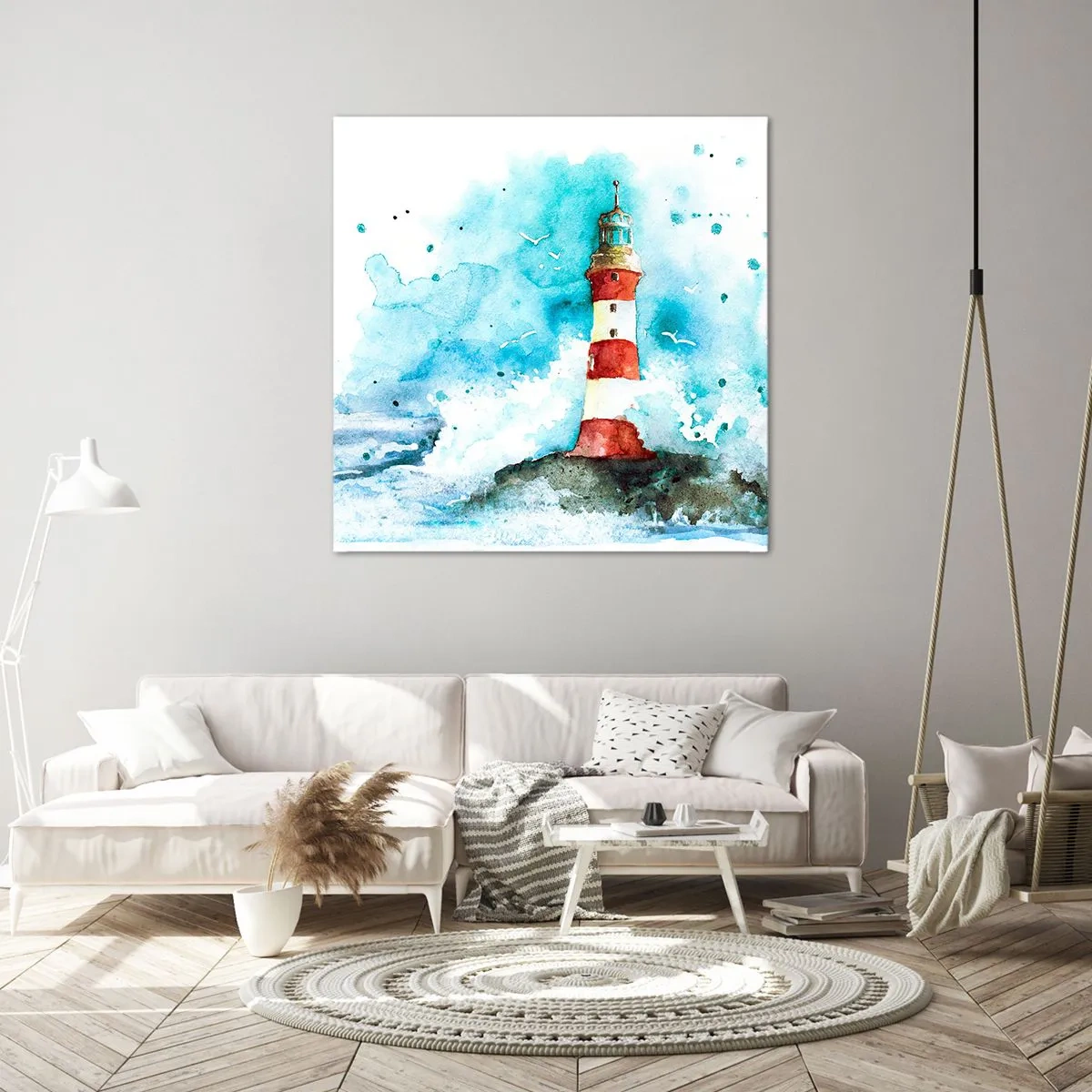 Lærredstryk - Billede på lærred - Elementernes enhed - 50x50 cm