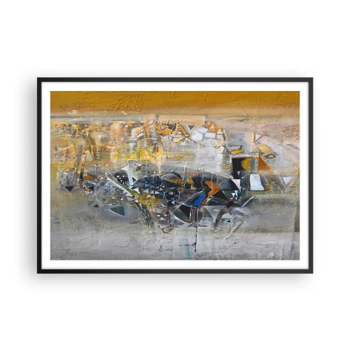 Plakat i sort ramme - Alt vil falde på plads - 100x70 cm