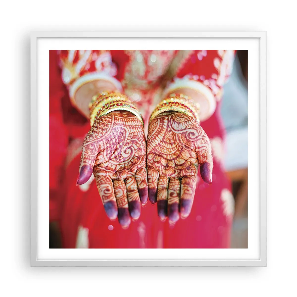 Plakat i hvid ramme - Klar til at fange lykken - 60x60 cm