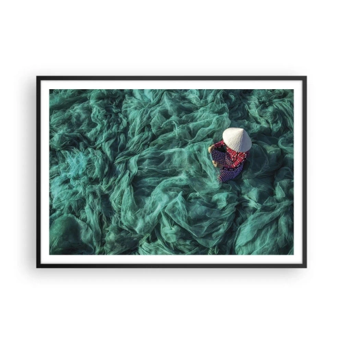 Plakat i sort ramme - I et hav af lys - 100x70 cm