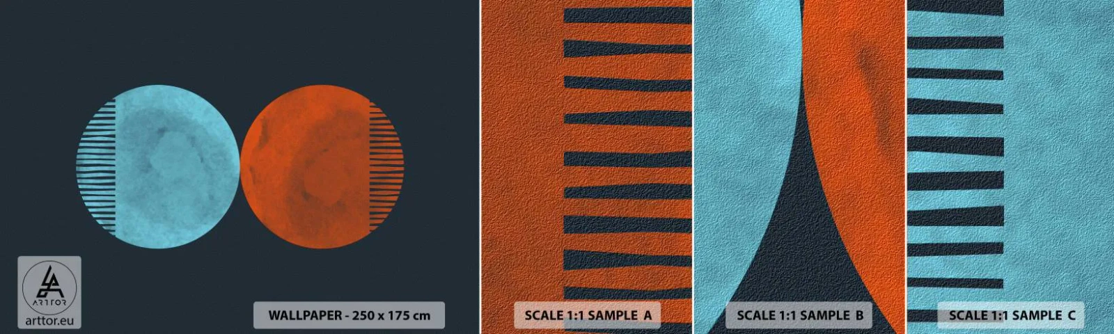 Fototapet Prøve Standard Eco - Kun geometri? - Abstraktion, Stykke, Distrikter - 100x30 cm