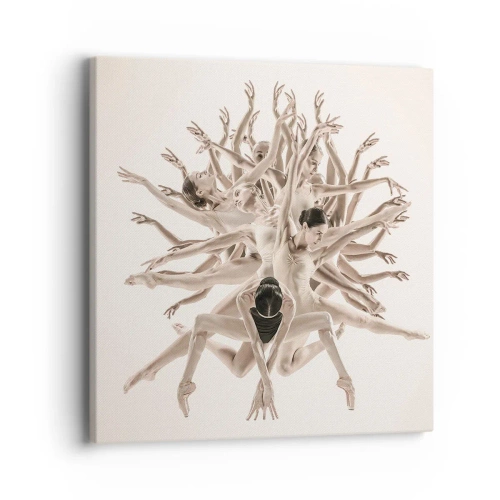 Lærredstryk - Billede på lærred - Blomstrende i dans - 40x40 cm