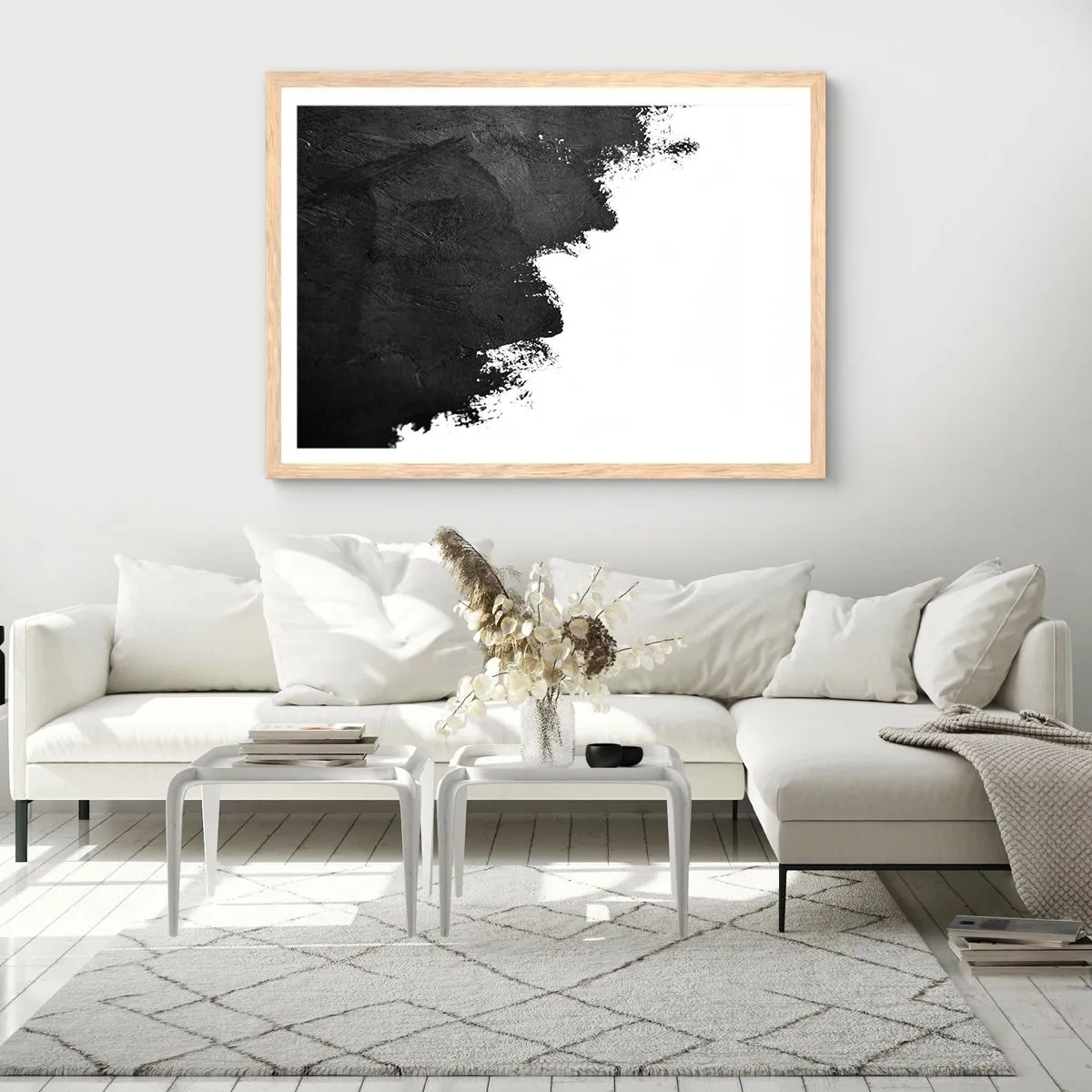 Plakat i ramme af lyst egetræ - Elementer: jord - 70x50 cm