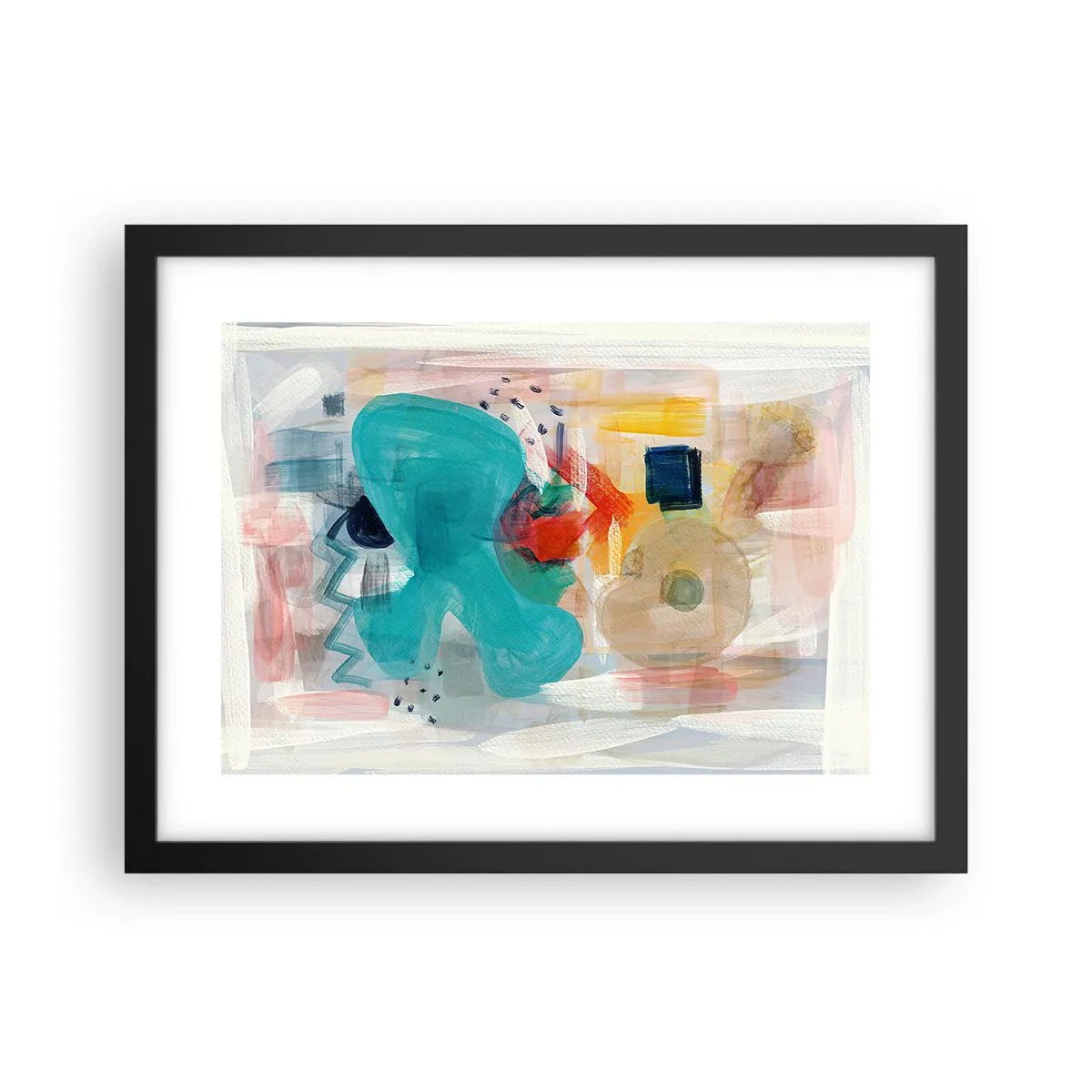 Plakat i sort ramme - Et farverigt spil - 40x30 cm