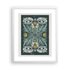 Plakat i hvid ramme - Som en folkeudskæring - 40x50 cm