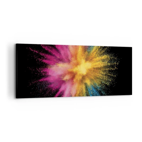 Lærredstryk - Billede på lærred - Farvernes fødsel  - 120x50 cm