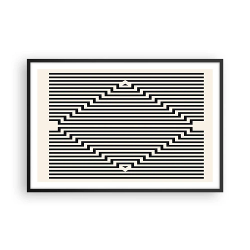 Plakat i sort ramme - Geometrisk illusion - 91x61 cm