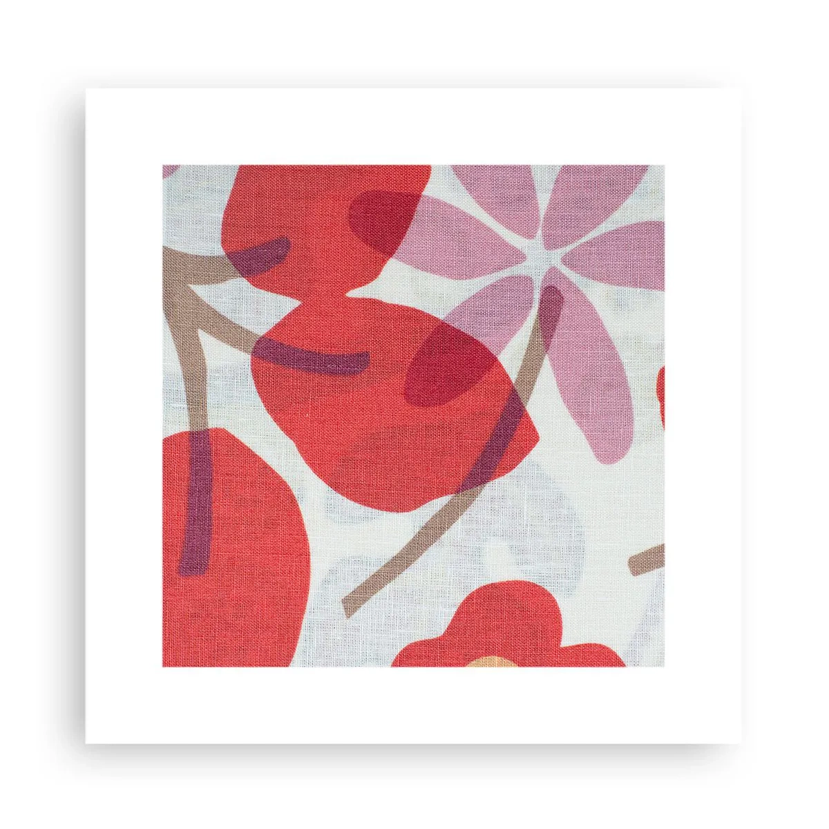 Plakat - Blomsterkomposition i pink - 30x30 cm