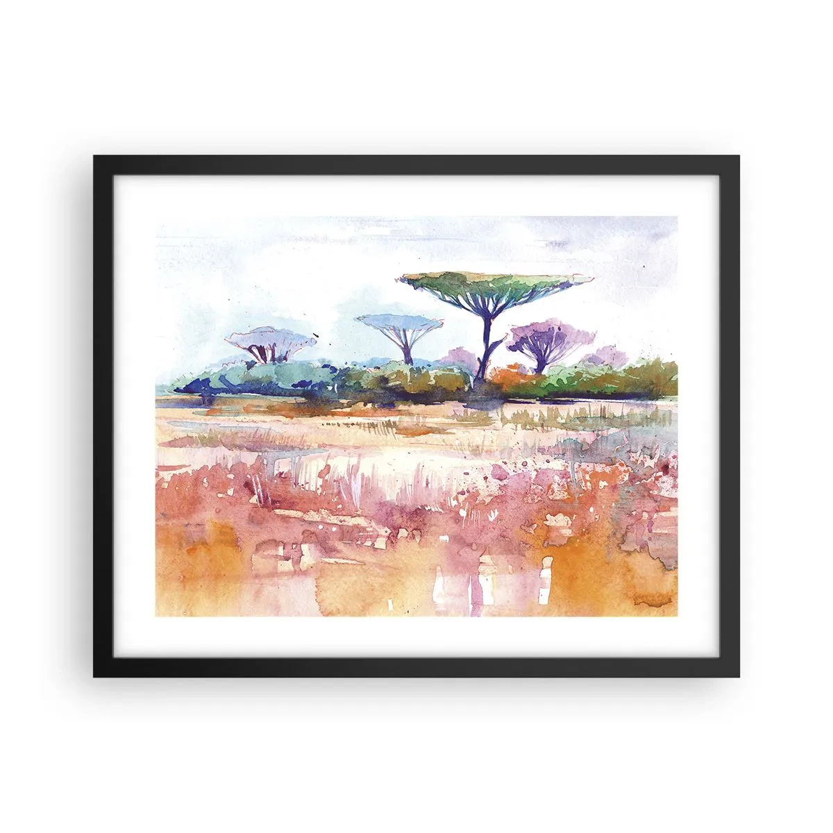 Plakat i sort ramme - Savannens farver - 50x40 cm